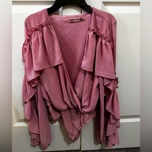 Mauve Ruffled Bodysuit
